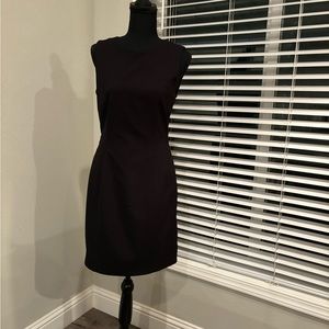 Black sleeveless midi dress